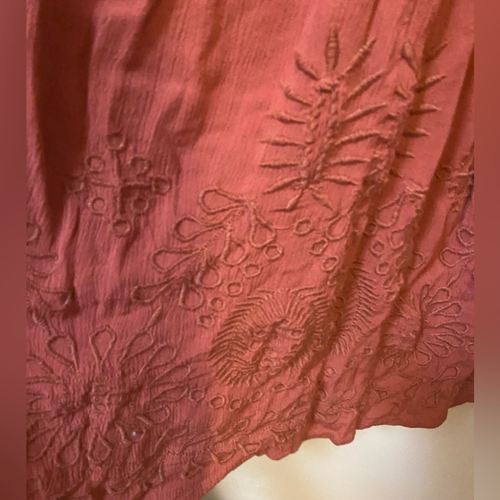 NWT Free‎ People Intimately EMBROIDERED ELAINE Red Gauzy Maxi Slip Dress XS - Picture 8 of 14